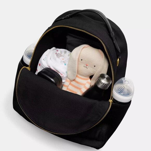 NWT Coach 99290 Nylon & Polished Pebble Leather Baby Backpack in Black *SEALED* - Picture 10 of 12